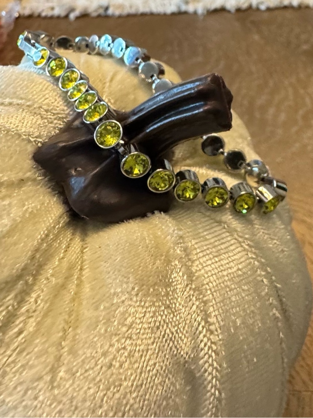 Touchstone Crystal Lime Green Crystal Tennis Bracelet - Sparkling Gems 💚💛🩶